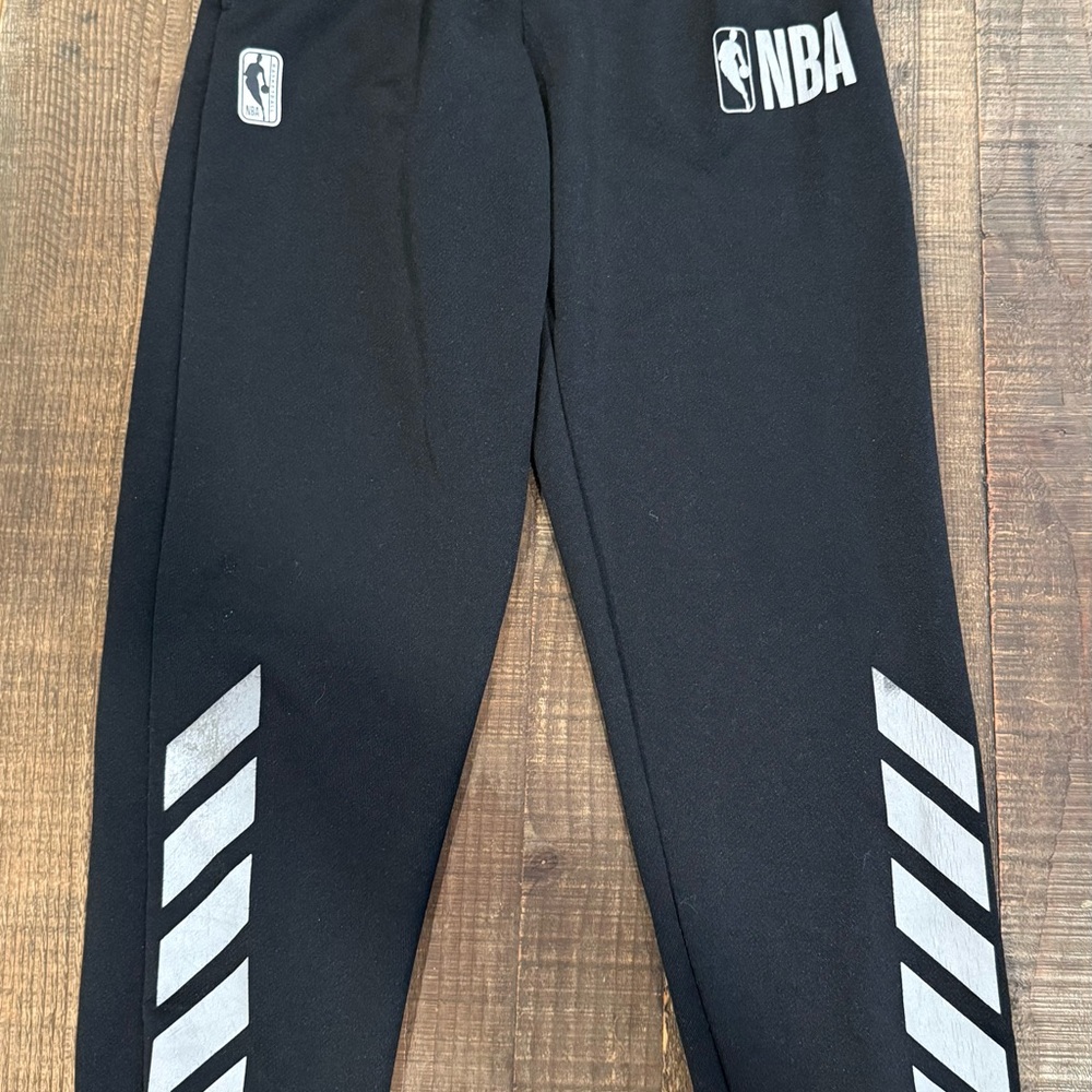 NBA Kids Black and Silver Jogger Pants